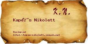 Kapás Nikolett névjegykártya