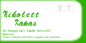 nikolett kapas business card